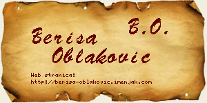Beriša Oblaković vizit kartica